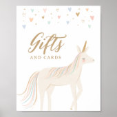パステルユニコーン誕生日カードとギフトサイン ポスター (正面)