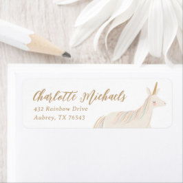 パステルユニコーン誕生日差出人住所 ラベル