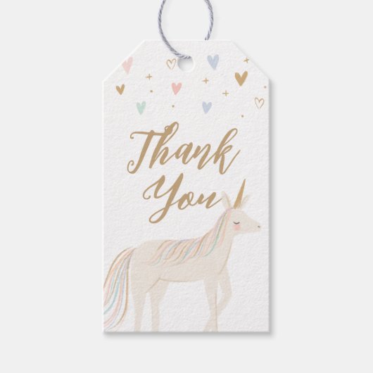 パステルユニコーン誕生日 ギフトタグ (正面)