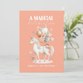 パステルユニコーン誕生日 招待状 (スタンド正面)