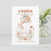 パステルユニコーン誕生日 招待状 (スタンド正面)