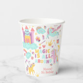 パステルユニコーン魔法は全のまわりに誕生日 紙コップ (裏面)