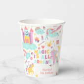 パステルユニコーン魔法は全のまわりに誕生日 紙コップ (正面)