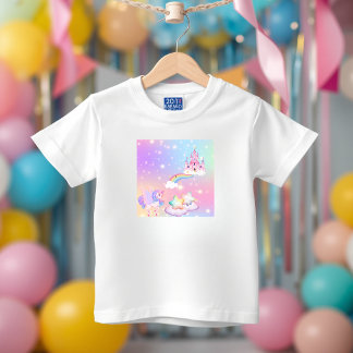 パステルユニコーン プリンセス トドラーTシャツ