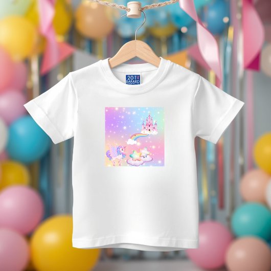 パステルユニコーン プリンセス トドラーTシャツ