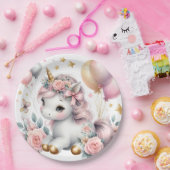 パステルユニコーン ペーパープレート (パーティー)