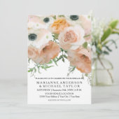 パステルユニークかわいらし花びら英語フローラ結婚ズ 招待状 (スタンド正面)