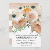 パステルユニークかわいらし花びら英語フローラ結婚ズ 招待状 (正面/裏面)