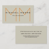 パステルユニークトーンイニシャルモノグラムキュート 名刺 (正面/裏面)