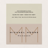 パステルユニークトーンイニシャルモノグラムキュート 名刺 (外部フラット)