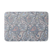 パステルユニークバイオレットピンクヴィンテージペイズリーフローラ バスマット (正面)