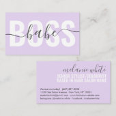 パステルユニークパープルボスバーベスクリプトシックな髪 名刺 (正面/裏面)