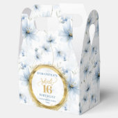 パステルユニークブルーSweet sixteen金ゴールドグリッターボックス フェイバーボックス (オープン)