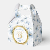 パステルユニークブルーSweet sixteen金ゴールドグリッターボックス フェイバーボックス (正面サイド)