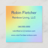 パステルユニークレインボーグラデーション スクエア名刺 (正面)