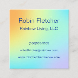 パステルユニークレインボーグラデーション スクエア名刺