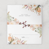 パステルユーカリプタスボタニカル結婚スクリプトの表 プレイスカード (外部開封)