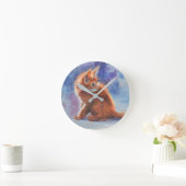 パステルライトのジンジャーキットン ラウンド壁時計 (ホーム)