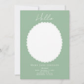 パステルライトグリーンベビー誕生発表カード カード (正面)