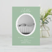 パステルライトグリーンベビー誕生発表カード カード (スタンド正面)