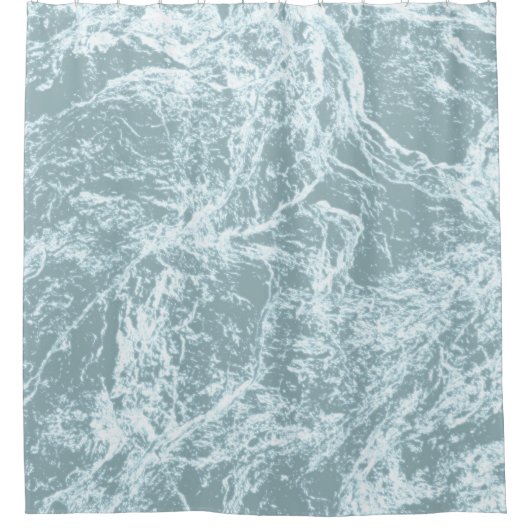 パステルライトターコイズ抽象芸術 シャワーカーテン (正面)