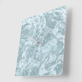 パステルライトターコイズ抽象芸術 スクエア壁時計 (傾斜)