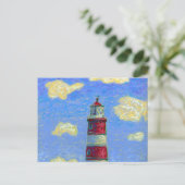 パステルライトハウスアンドラベンダーフィールド ポストカード (スタンド正面)