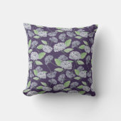 パステルライトパープルウォーターカラーアジサイの花 クッション (正面)