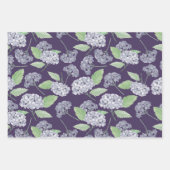 パステルライトパープルウォーターカラーアジサイの花 ラッピングペーパーシート (正面2)