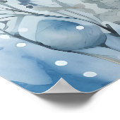 パステルライトブルー雪だるま ポスター (角)