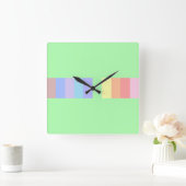 パステルライムグリーン スクエア壁時計 (ホーム)