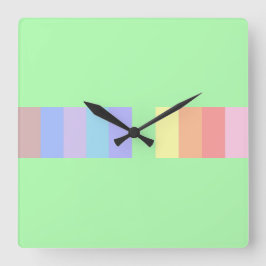 パステルライムグリーン スクエア壁時計