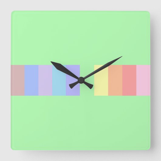 パステルライムグリーン スクエア壁時計 (正面)