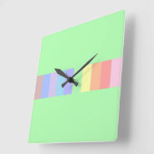 パステルライムグリーン スクエア壁時計 (傾斜)