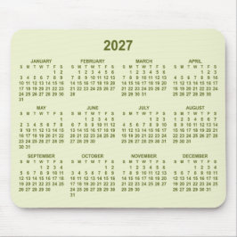 パステルライムグリーン 2027年カレンダー マウスパッド