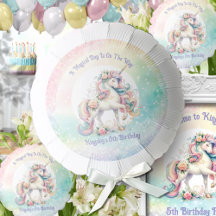 パステルラジアントレインボーユニコーン誕生日デコール