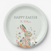 パステルラビットイースターパーティー ペーパープレート (正面)