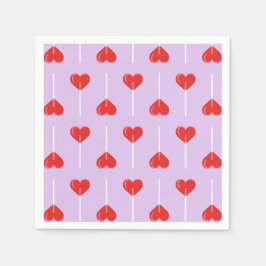 パステルラブスクーカーズレッド スタンダードカクテルナプキン