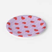 パステルラブスクーカーズレッド ペーパープレート (アングル)