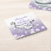 パステルラブバードカスタムウェディングコースター ペーパーコースター (アングル)