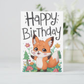 パステルラブルキツネ誕生日 カード (スタンド正面)