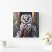 パステルラベンダーのリーガルフール スクエア壁時計 (ホーム)