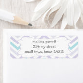 パステルラベンダーアンドアクアジグザグジーベビー ラベル (インサイチュ)