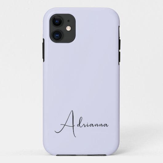 パステルラベンダーカラー無地のミニマリストのパーソナライズ Case-Mate iPhoneケース (裏面)