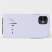 パステルラベンダーカラー無地のミニマリストのパーソナライズ Case-Mate iPhoneケース (裏面(横))