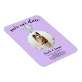パステルラベンダーダイヤモンドリング輝きSave the Date マグネット (右側)