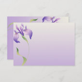 パステルラベンダーパープルフラワーナチュラルスパ サンキューカード (正面/裏面)