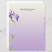 パステルラベンダーパープルフラワーナチュラルスパ レターヘッド (正面/裏面)