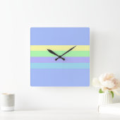 パステルラベンダーブルー スクエア壁時計 (ホーム)
