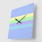 パステルラベンダーブルー スクエア壁時計 (傾斜)